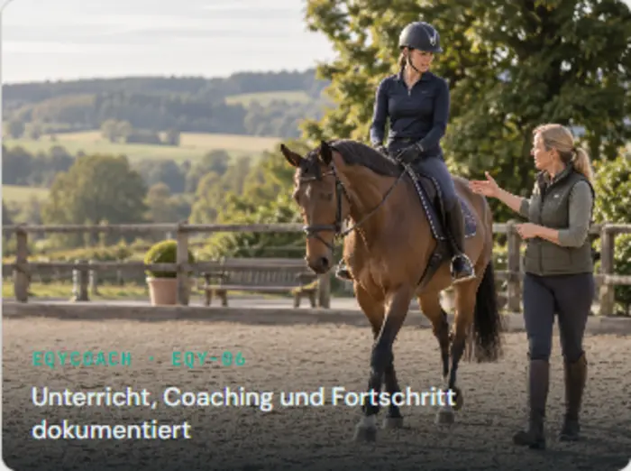 Unterricht, Coaching und Fortschritt dokumentiert